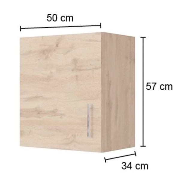 Keukenhangkast Sorrella 50cm 1 Deur - Eik - Afbeelding 4