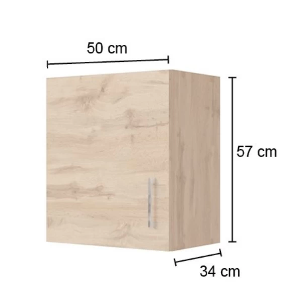 Keukenhangkast Sorrella 50cm 1 Deur - Antraciet/eik - Afbeelding 4
