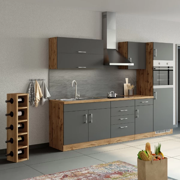 Keukenhangkast Sorrella 50cm 1 Deur - Antraciet/eik - Afbeelding 2