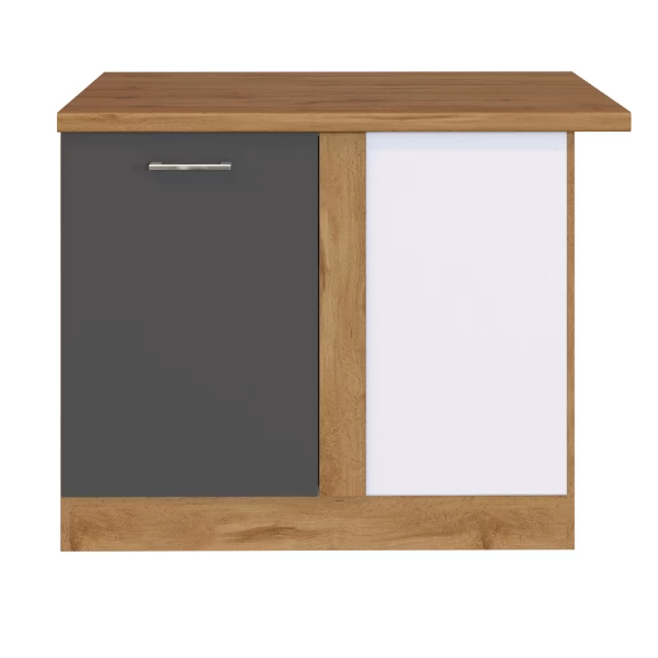 Hoekkast Sorrella 110cm 1 Deur - Antraciet/eik