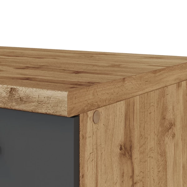 Hoekkast Sorrella 110cm 1 Deur - Antraciet/eik - Afbeelding 3