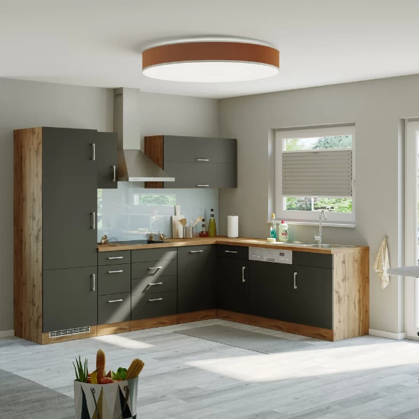 Hoekkast Sorrella 110cm 1 Deur - Antraciet/eik - Afbeelding 4