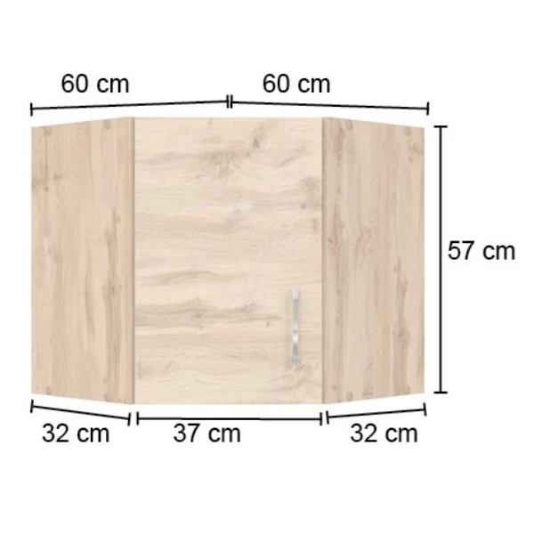 Hoekkast Sorrella 60cm 1 Deur - Eik - Afbeelding 2