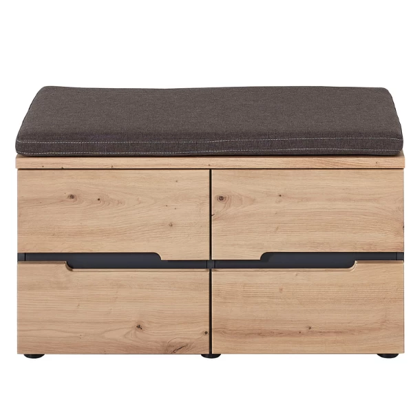 Halbankje Medina Met Zitkussen En 2 Deuren - Eik/antraciet - Afbeelding 2