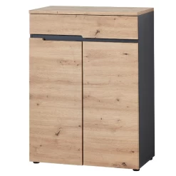Schoenenkast Medina Met 2 Deuren & 1 Lade - Eik/antraciet