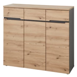 Schoenenkast Medina Met 3 Deuren - Eik/antraciet