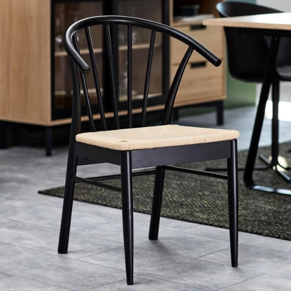 Armstoel Cassandra - Zwart/ Gebroken Wit