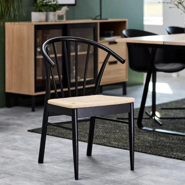 Armstoel Cassandra - Zwart/ Gebroken Wit - Afbeelding 3