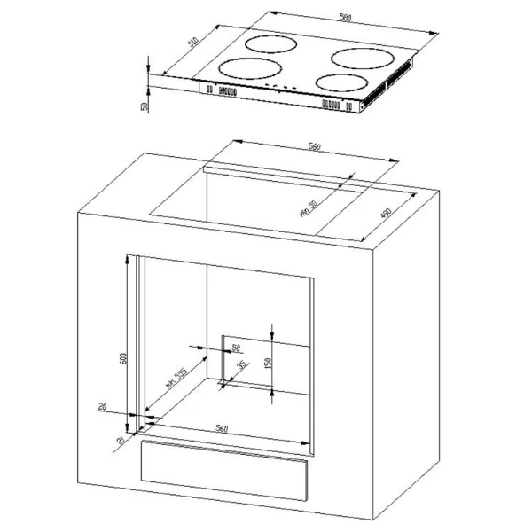 Kitchenette Ragnar 310cm Met Ruimte Voor Magnetron, Koelkast, Oven En Vaatwas - Hoogglans Wit - Afbeelding 10