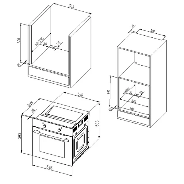 Kitchenette Ragnar 290cm Met Oven - Hoogglans Antraciet - Afbeelding 5