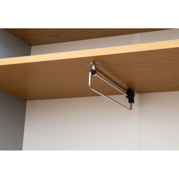 Kledingkast Dot 201 Cm Met 5 Legplanken - Eik/grijs - Afbeelding 4