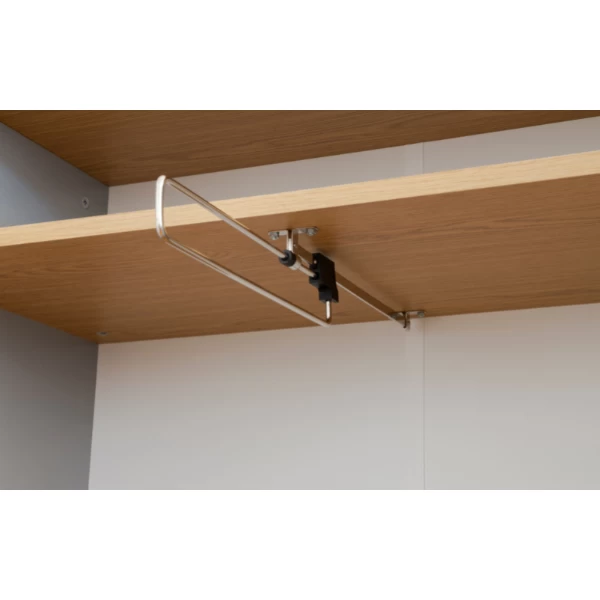 Kledingkast Dot 201 Cm Met 5 Legplanken - Eik/grijs - Afbeelding 5