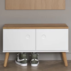 Bank Dot Met Opbergruimte - Eik/wit