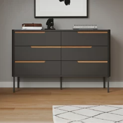 Ladekast Switch 130 Cm 6 Lades - Antraciet