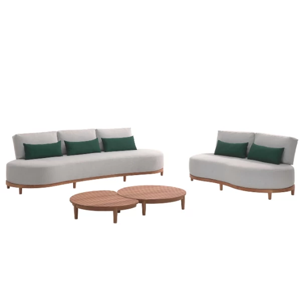 Salontafel Voor Buiten Mezzaluna 90cm - Teakhout - Afbeelding 3