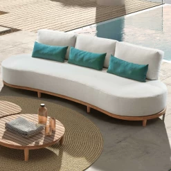 Tuinzetel 3-zit Mezzaluna - écru/teak