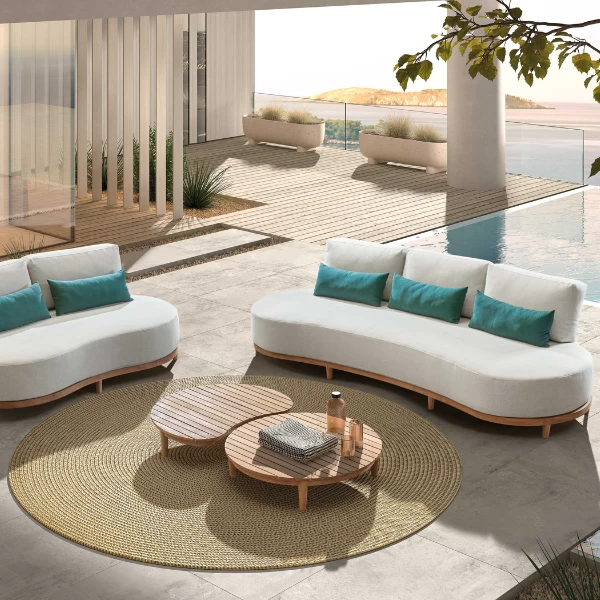 Salontafel Voor Buiten Mezzaluna 90cm - Teakhout - Afbeelding 2