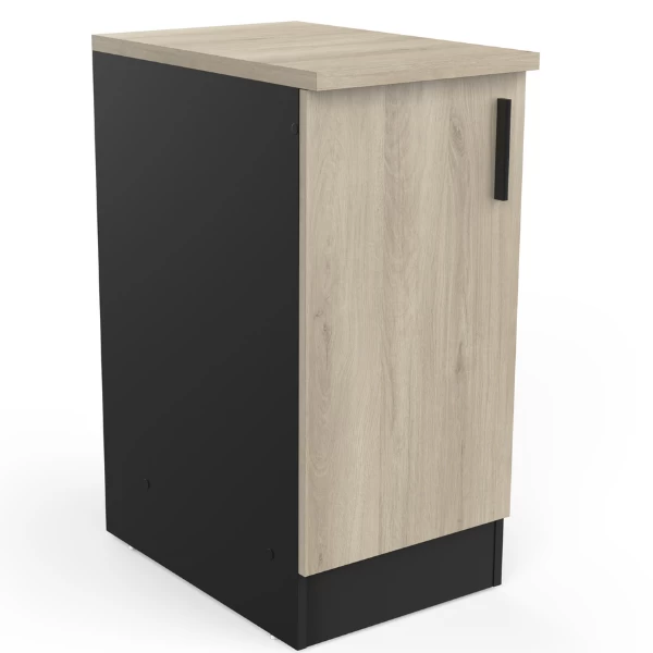 Onderkast Romanie 40 Cm 1 Draaideur En 1 Legplank-Kronberg Eik/matzwart