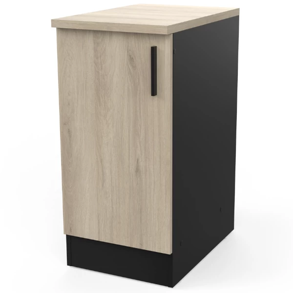 Onderkast Romanie 40 Cm 1 Draaideur En 1 Legplank-Kronberg Eik/matzwart - Afbeelding 5