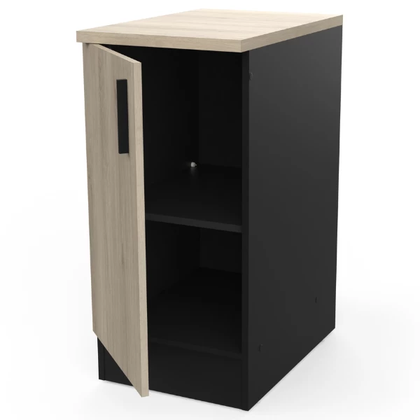 Onderkast Romanie 40 Cm 1 Draaideur En 1 Legplank-Kronberg Eik/matzwart - Afbeelding 3