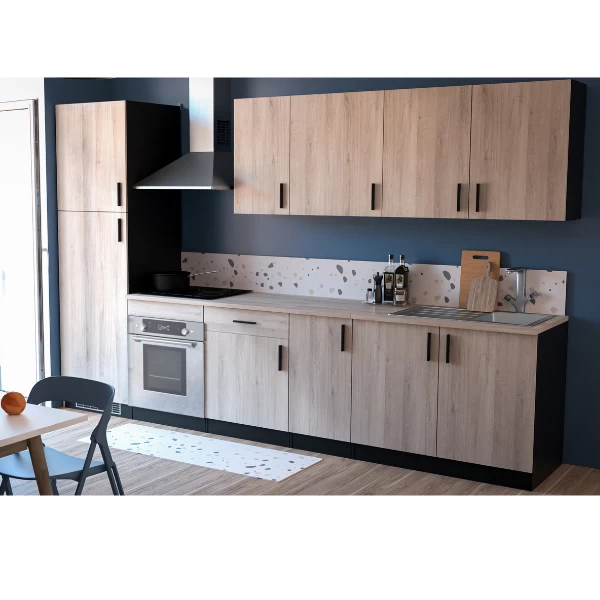 Onderkast Romanie 40 Cm 1 Draaideur En 1 Legplank-Kronberg Eik/matzwart - Afbeelding 2