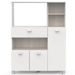 Microgolfkast Basiel-mat Wit/acacia