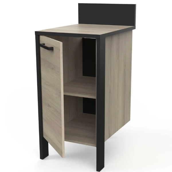 Onderkast Chivaya 44,30 Cm, 1 Draaideur-Kronberg Eik/matzwart - Afbeelding 3