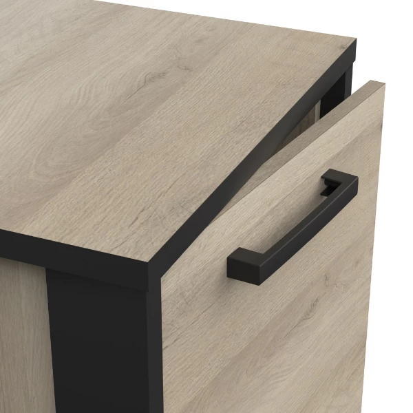 Onderkast Chivaya 44,30 Cm, 1 Draaideur-Kronberg Eik/matzwart - Afbeelding 2