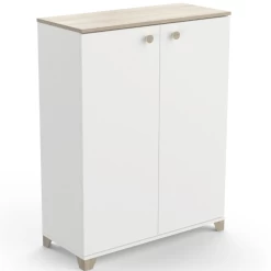 Opbergkastje Liva 2 Draaideuren-Kronberg Eik/mat Wit