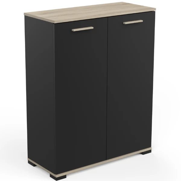 Opbergkastje Liva 2 Draaideuren-Kronberg Eik/matzwart