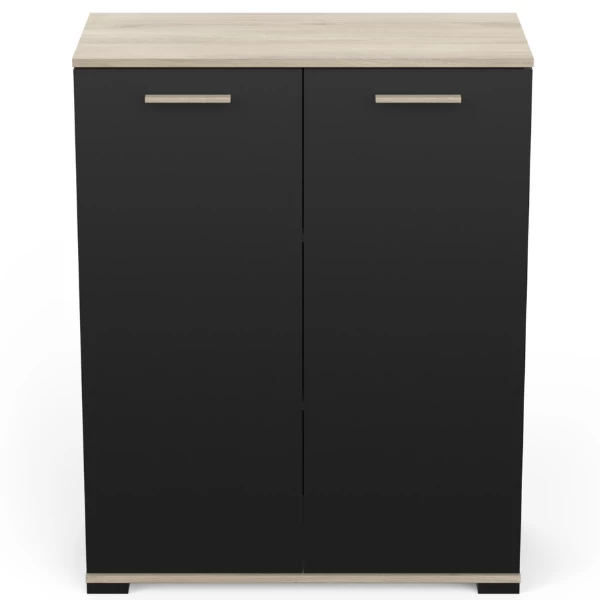 Opbergkastje Liva 2 Draaideuren-Kronberg Eik/matzwart - Afbeelding 4