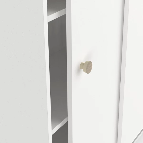 Opbergkastje Liva 2 Schuifdeuren-Kronberg Eik/mat Wit - Afbeelding 2