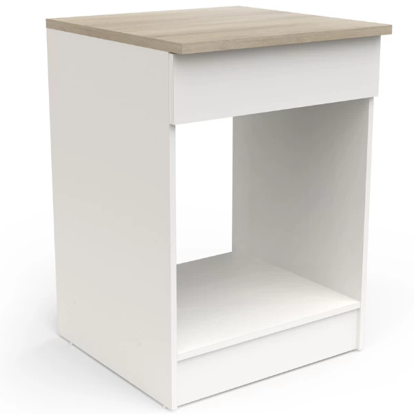 Onderkast Voor Fornuis Sofie 60 Cm-Kronberg Eik/mat Wit - Afbeelding 4