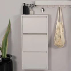 Schoenenkast Bente 3 Opklapdeuren En 3 Opbergvakken-Silky Taupe