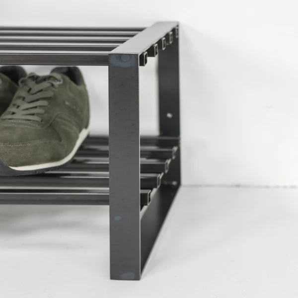 Schoenenrek Rodolpho 2 Legplanken-Blacksmith Zwart - Afbeelding 3