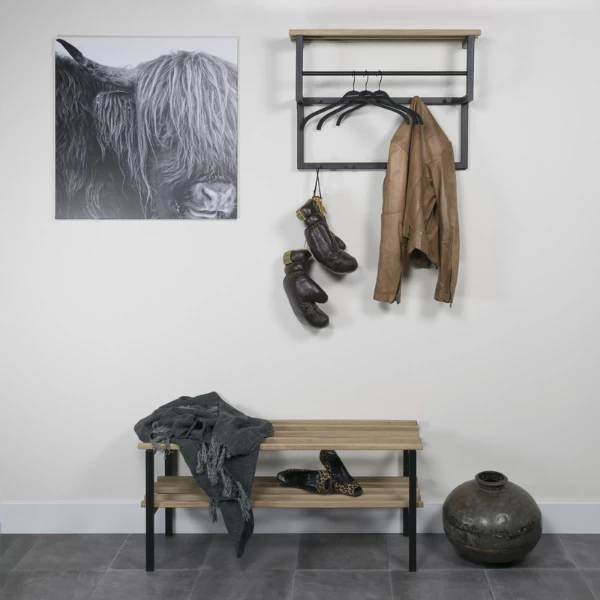 Schoenenrek Rizzoli 2 Legplanken-eik/zwart - Afbeelding 4