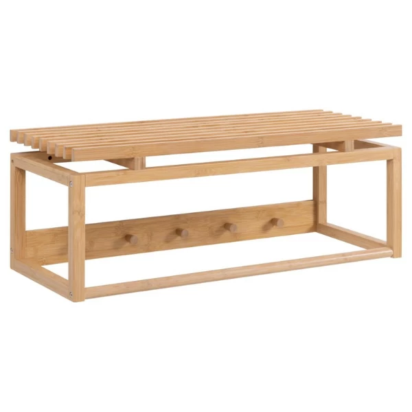 Wandkapstok Bay 80cm Met Roede En Hoedenplank - Bamboe - Afbeelding 7