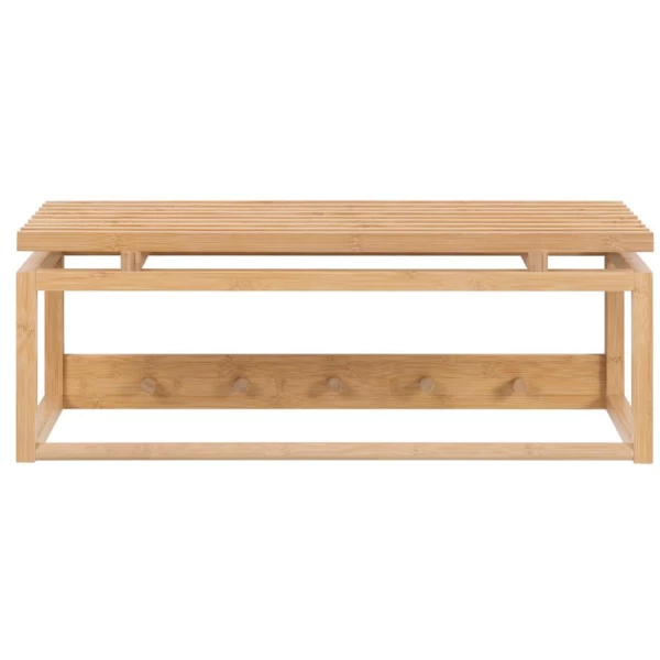 Wandkapstok Bay 80cm Met Roede En Hoedenplank - Bamboe - Afbeelding 5