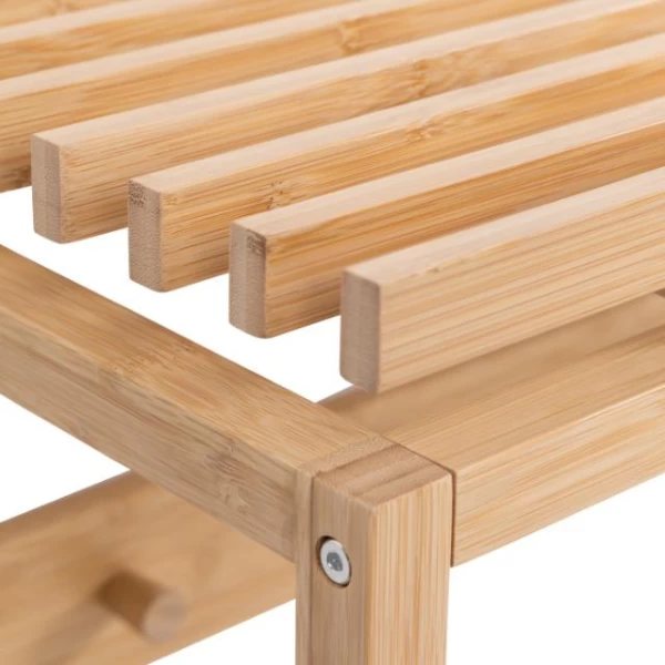 Wandkapstok Bay 80cm Met Roede En Hoedenplank - Bamboe - Afbeelding 2