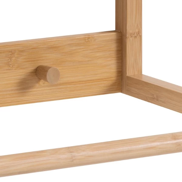 Wandkapstok Bay 80cm Met Roede En Hoedenplank - Bamboe - Afbeelding 4