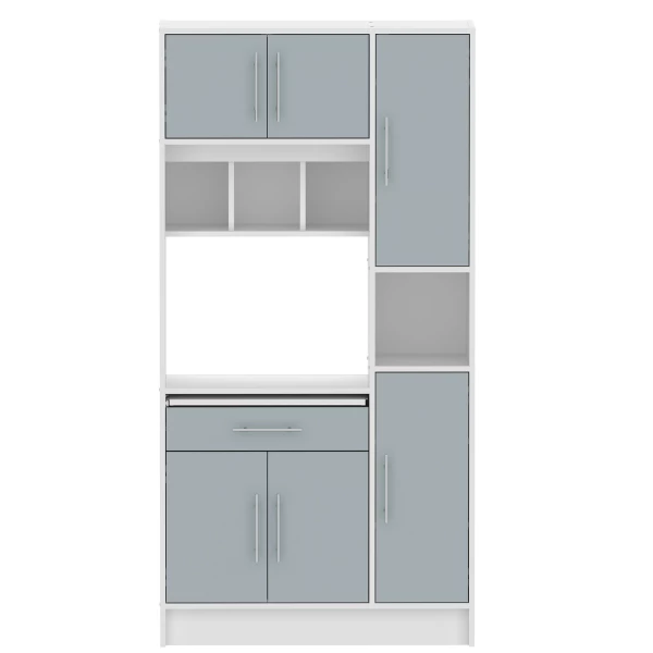 Keukenkast Liana Voor Magnetron - Wit/celadon Grijs - Afbeelding 7