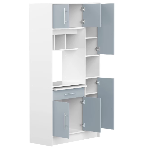 Keukenkast Liana Voor Magnetron - Wit/celadon Grijs - Afbeelding 4