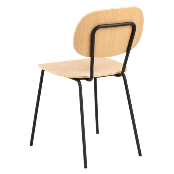 Keukenstoel Amir Fineer En Staal - Eik/zwart - Afbeelding 8