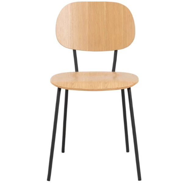 Keukenstoel Amir Fineer En Staal - Eik/zwart - Afbeelding 7