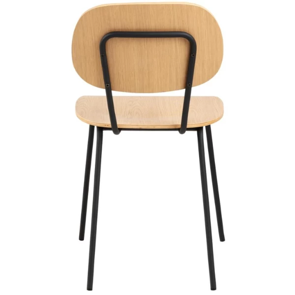 Keukenstoel Amir Fineer En Staal - Eik/zwart - Afbeelding 5