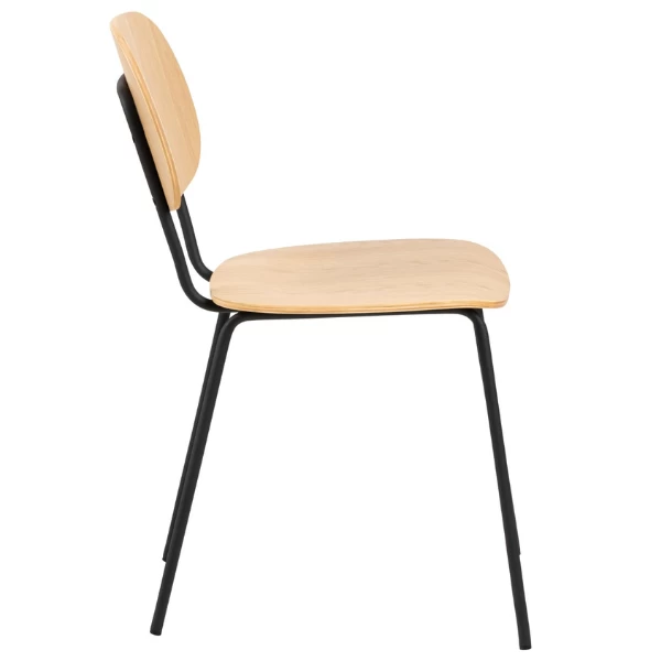 Keukenstoel Amir Fineer En Staal - Eik/zwart - Afbeelding 6