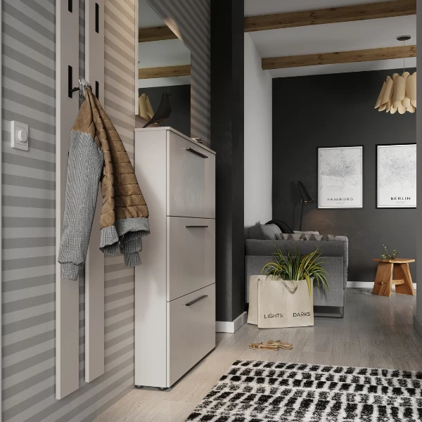 Schoenenkast Jonas 100cm Met Drie Deuren - Kasjmier Beige - Afbeelding 4