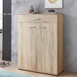 Schoenenkast Seb 89cm Met Opberglade - Eikdecor