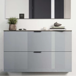 Schoenenkast Elio Met 2 Deuren - Antraciet/zilvergrijs