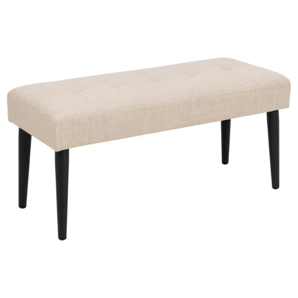 Halbankje Gloria Zwart Stalen Onderstel, Getuft 95x38x45 Cm - Beige - Afbeelding 8